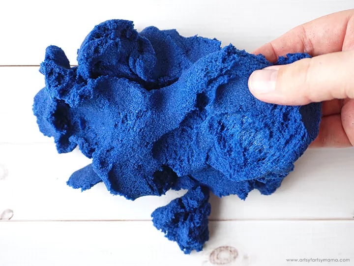 Homemade kinetic sand with simple ingredients