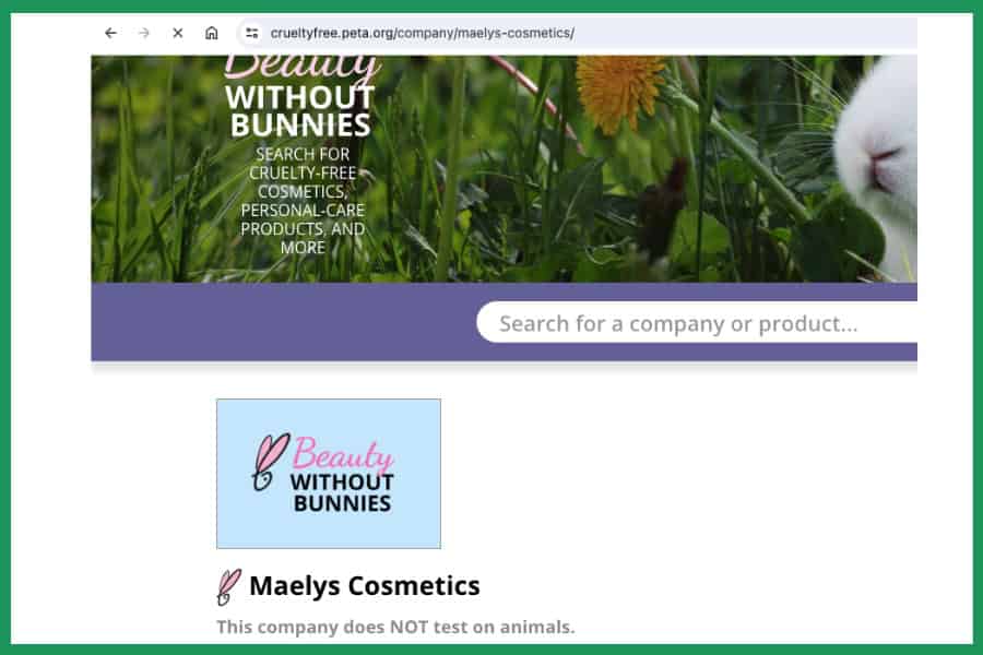 MAELYS Cosmetics Cruelty-Free Certifications